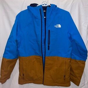 The North Face Men's Vibrant Blue and Tan Ski Jacket